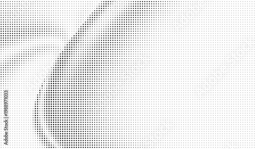 Monochromatic halftone dot pattern background with abstract swirl black and white screen print digital art halftone background
