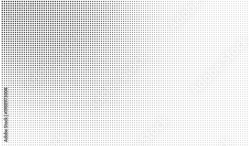 A halftone pattern with small black dots on a white background used for graphic design
