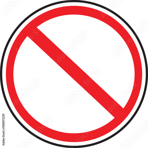 Billede på lærred Red Circle Prohibition Sign Symbol.