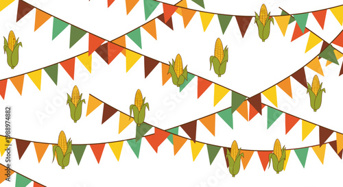 Colorful festive bunting with butterflies