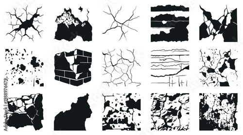 Cracked Texture Set - Grunge, Grunge Wall, Distress, Rough Surfaces