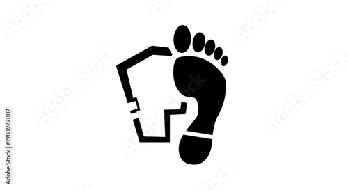 Footprint puzzle piece human silhouette.