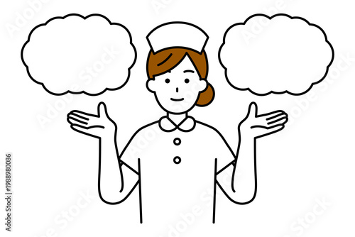 二つの選択肢を提案する女性看護師