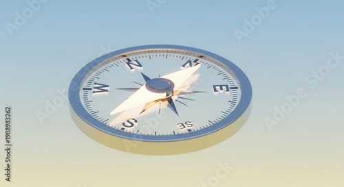 Navigational instrument for guidance and direction, symbolizing exploration and making decisions