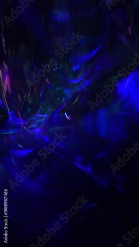 Blue neon Iridescent holographic texture with soft glow gradient backdrop