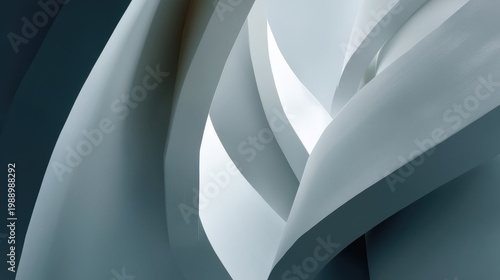 Intricate Curves and Elegant Lines of Modern Architecture Highlighting Fluidity and Light in a Captivating Abstract Composition