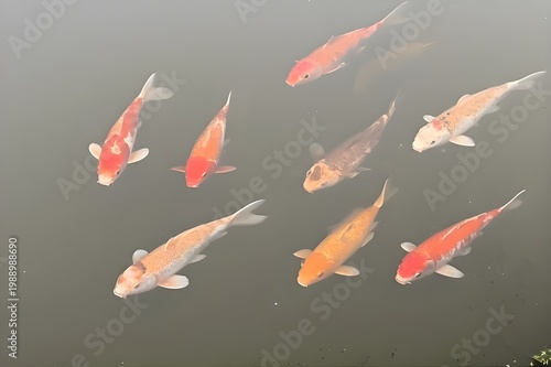 koi fish in the pond