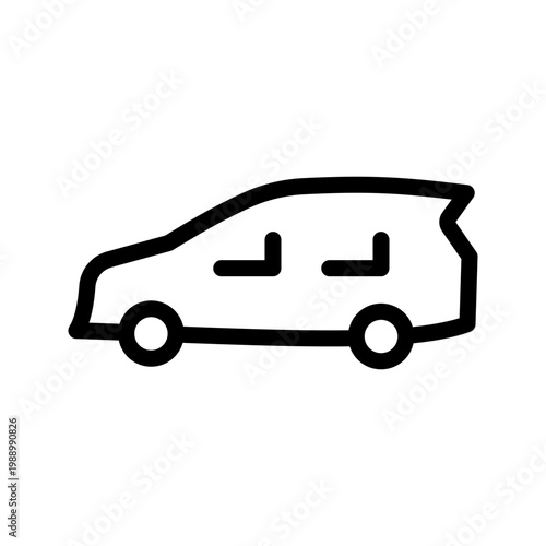 Modern passenger car icon clean personal vehicle, urban transport and daily commute concept visual