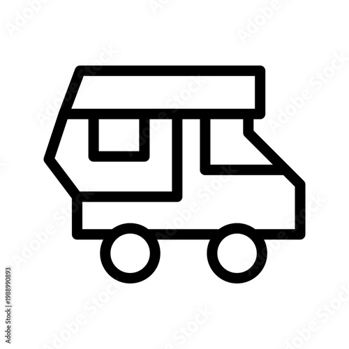 Modern caravan icon travel trailer, mobile home and road trip adventure concept visual