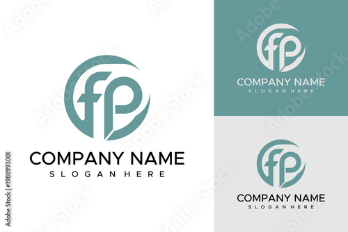 Company logo design features stylized letters on a colored background with text