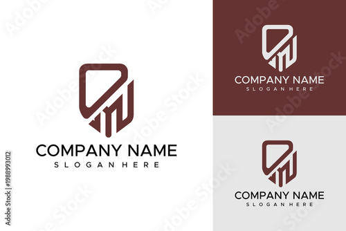 The company logo showcases abstract shapes on business cards.