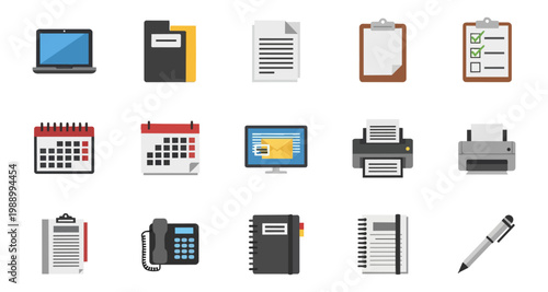 Financial icons set technology investments and banking elements