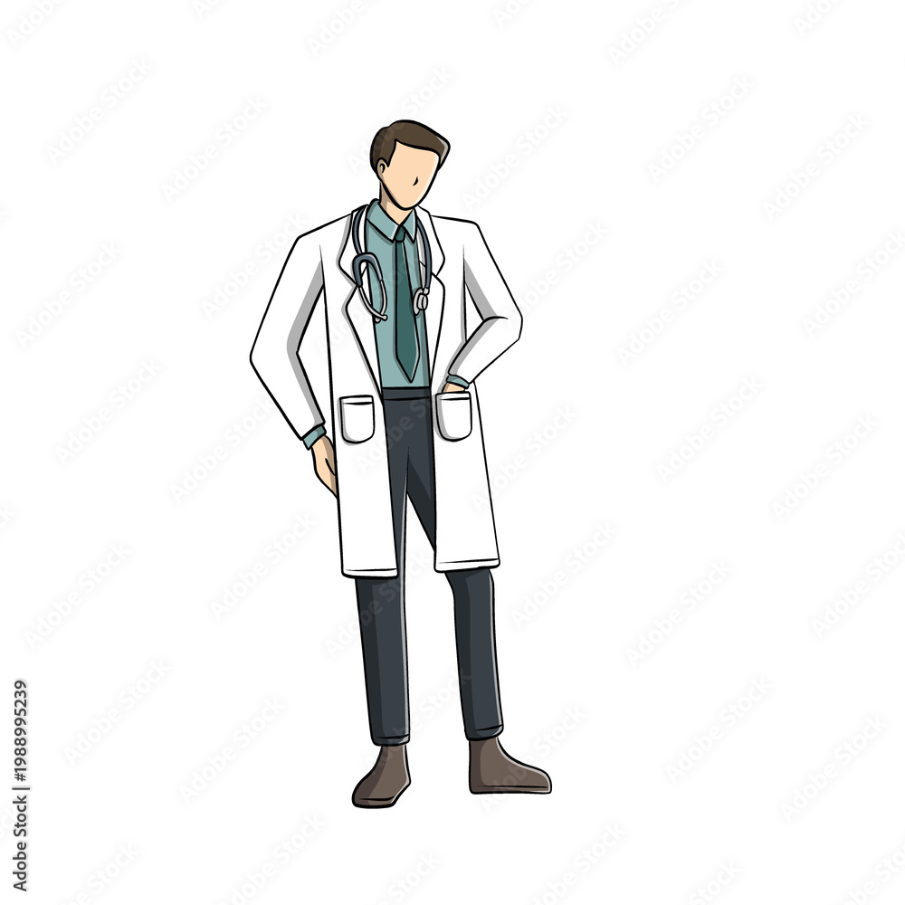Fototapeta premium Illustration of a Doctor Wearing a Lab Coat
