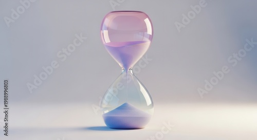 Vibrant gradient hourglass with flowing sand, symbolizing time's elegant passage and precious
