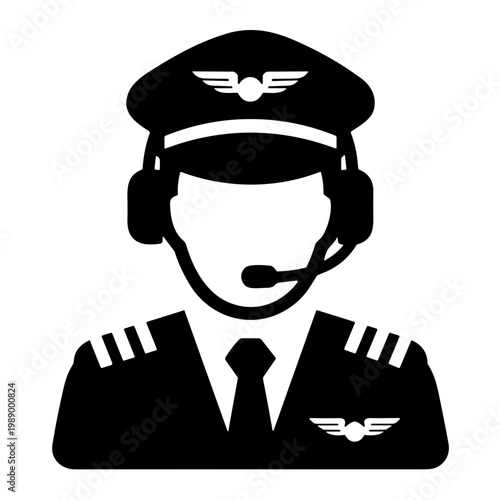 Icon pilot vector illustration 