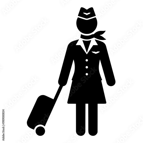 Air hostess illustration vector