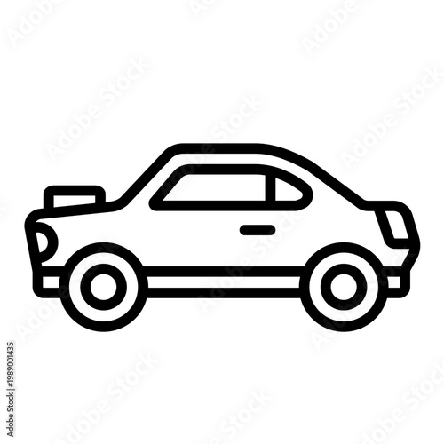 sport car outline icon. low profile coupe silhouette. racing and performance driving. speed and motorsport