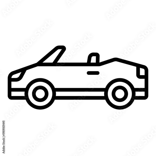 convertible outline icon. open top roadster car. scenic drive and leisure. automotive lifestyle