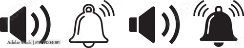 Volume and bell icons sound notification.