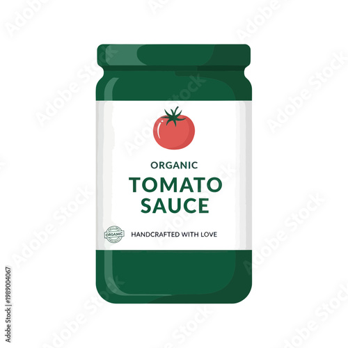 Organic Tomato Sauce Jar - Handcrafted with Love, Food Ingredient