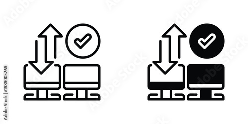 Peer to Peer Vector Line Icon for Network and Communication