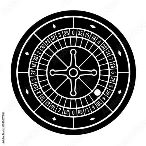 vector illustration of a roulette wheel