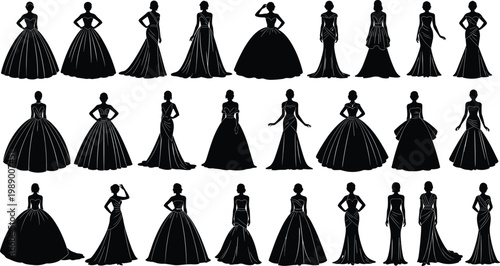 Ballgown silhouettes.