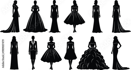 Elegant evening gowns and formal dresses.