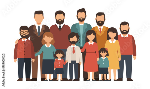 Diverse Family Portrait - A Gathering of Generations and Relationships.
