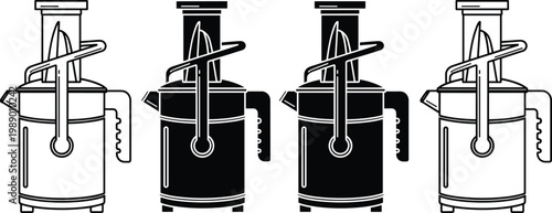 Juicer appliance black and white.