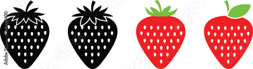 Strawberries black and red on background.