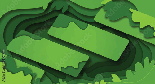Layered green landscape illustration for Earth Day, symbolizing vital Earth protection and a sustainable future