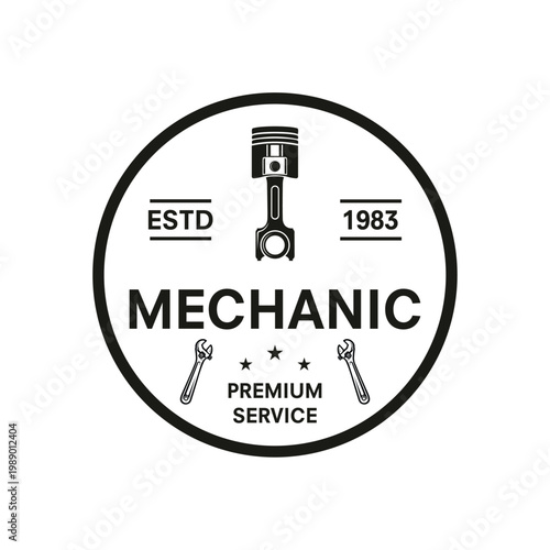 mechanic vintage logo vector template illustration
