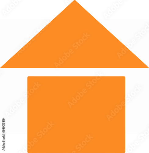 Simple Orange House Icon.