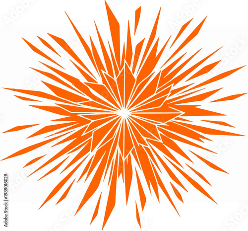 Vibrant Orange Abstract Starburst Design.