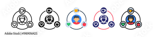 Foto Healthy Habit Multiple Style Icon Set Collection.