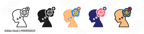 Positive Thinking Multiple Style Icon Set Collection. 