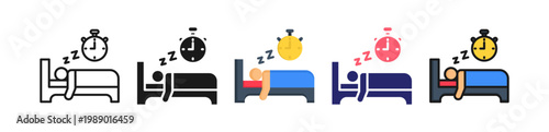 Time To Sleep Multiple Style Icon Set Collection. 