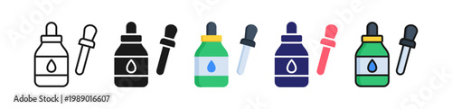 Body Oil Multiple Style Icon Set Collection. 