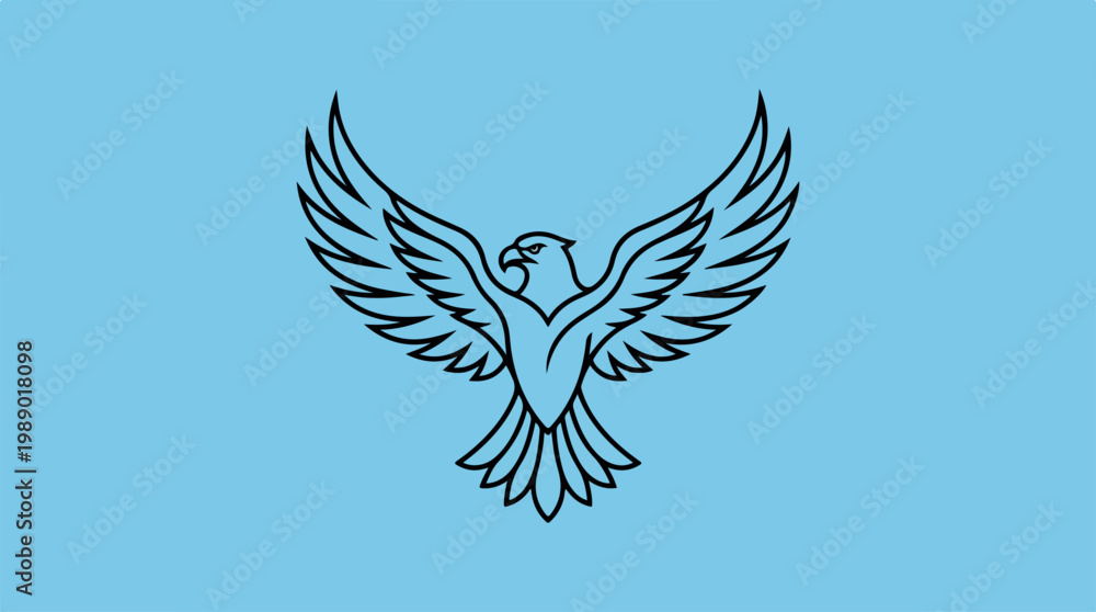 Obraz premium Bird in flight with outstretched wings.