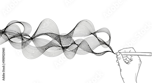 Black smoke wave from cigarette.