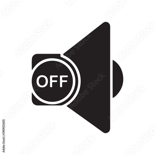 Speaker off symbol silhouette vector art