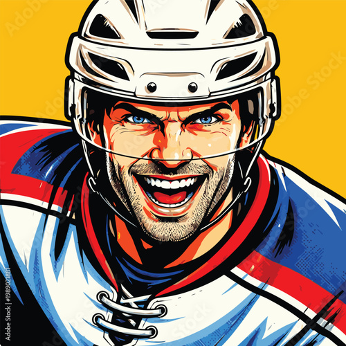 Photography hockey player vector illustration