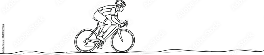 Naklejka premium Professional Cyclist Line Art Design