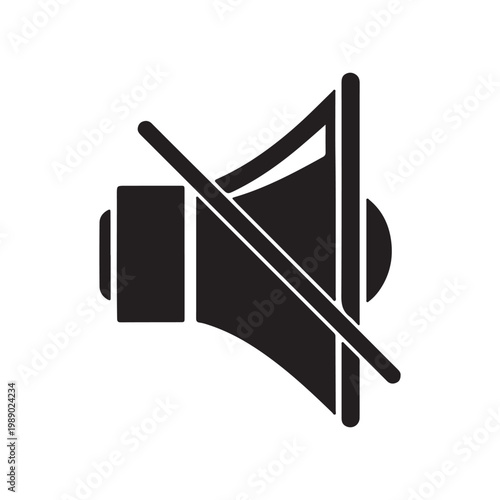 Speaker off symbol silhouette vector art