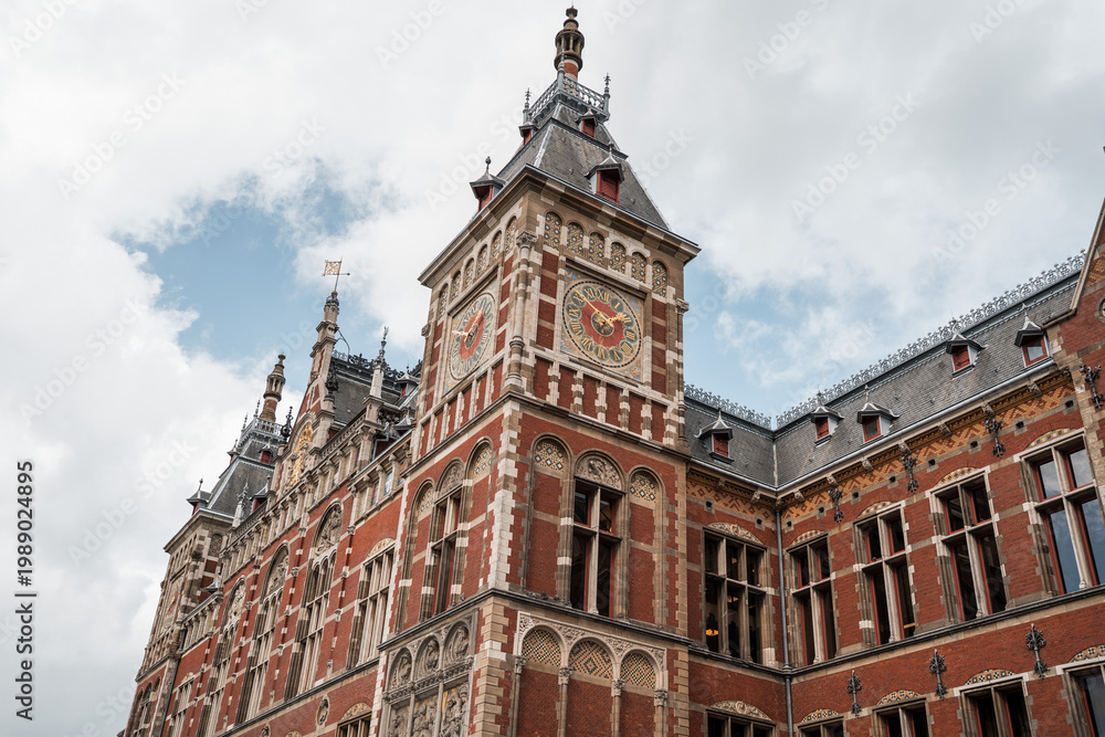 Obraz premium Amsterdam, Netherlands Canal homes and architecture