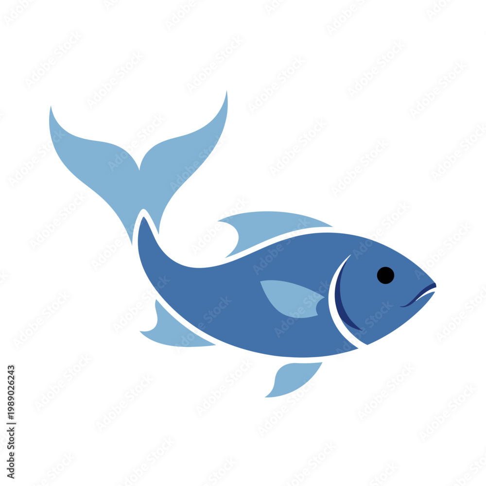 Fototapeta premium Blue Fish Illustration