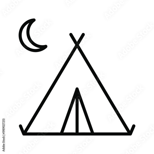 Tent Moon Night Outdoors