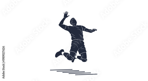 Man jumping in the air happily.