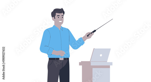 Man standing with a remote control.